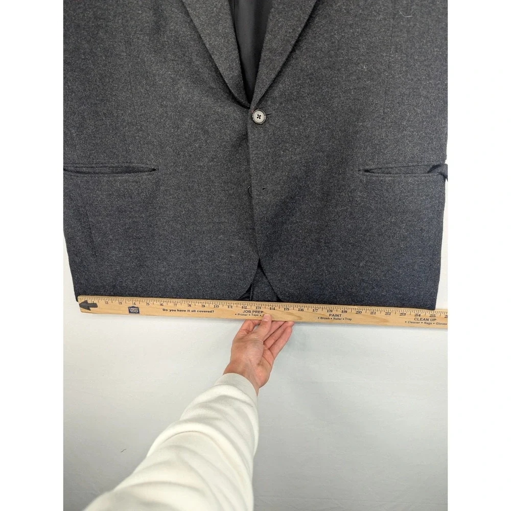 Vintage 100% Camel Hair Blazer Mens Charcoal 2 Button Sport Coat Made in USA 46R